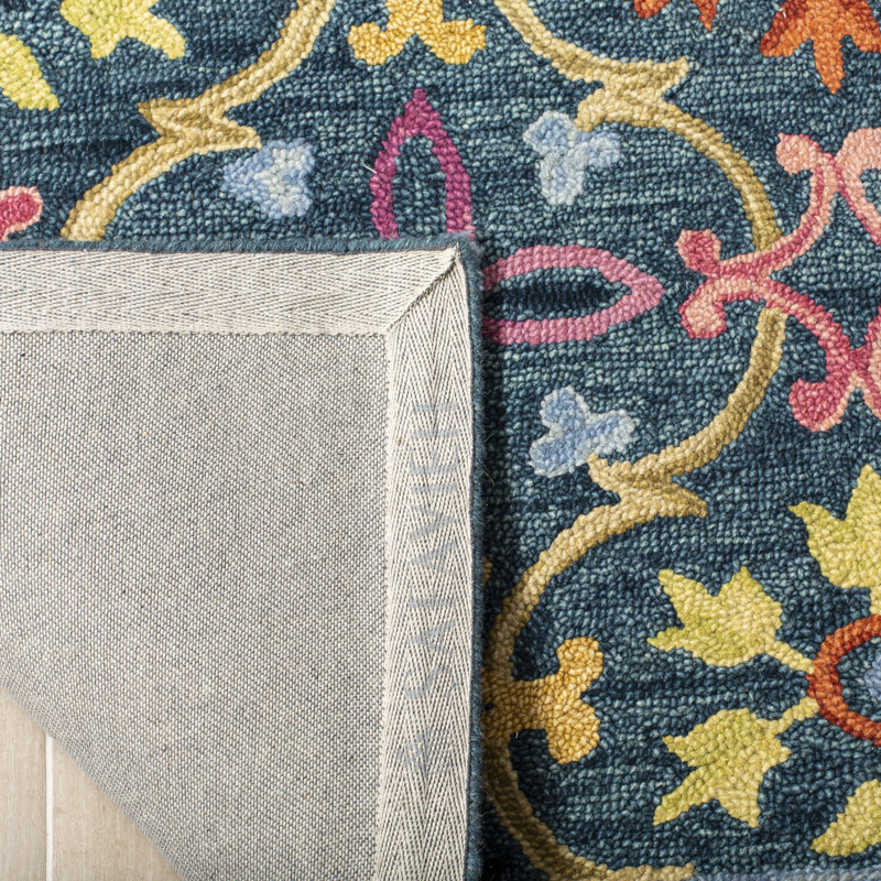 Bungalow Rose Talmo Handmade Wool Blue/Yellow Rug & Reviews Wayfair